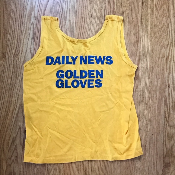 Yellow Daily News Golden Gloves men’s Tank Top size L never worn - Picture 1 of 2